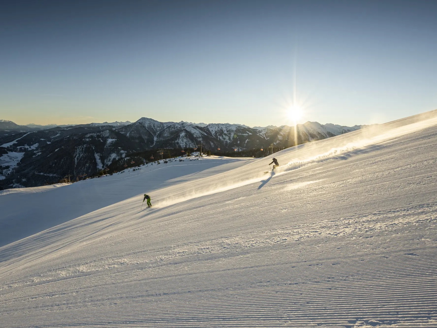 Skifahren Piste Skigebiet Flachau